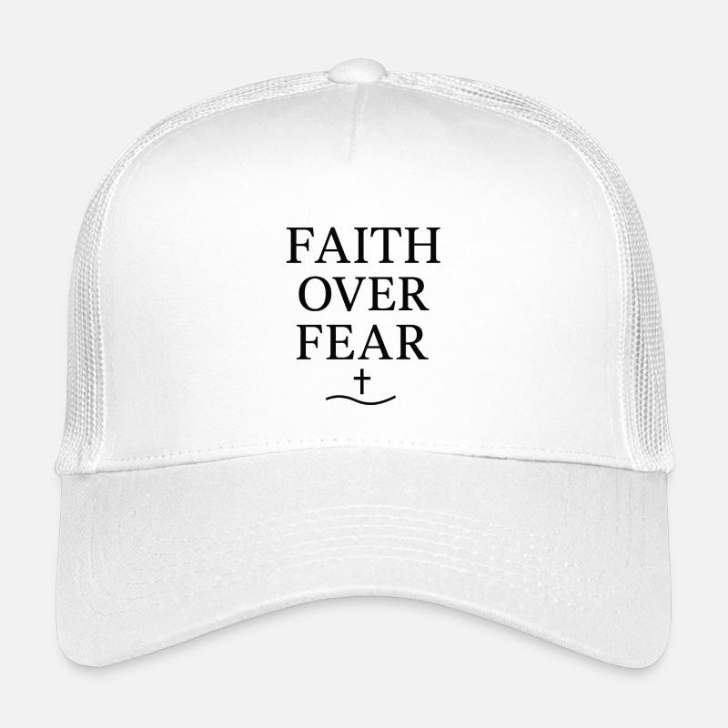 Glaube über Angst Typografie Druck - Kinder Trucker-Cap - Weiß