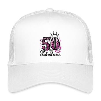 50 Ans Et Fabuleuse Cadeau Anniversaire Femme - Casquette trucker enfant - blanc - Devant