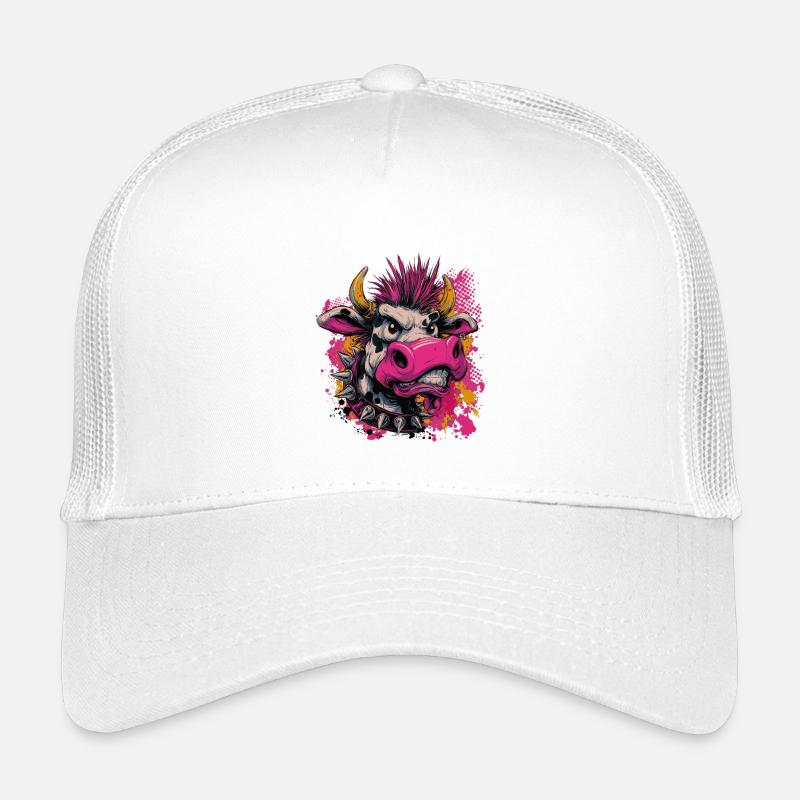Punk Kuh – Wild und Rebellisch - Kinder Trucker-Cap - Weiß