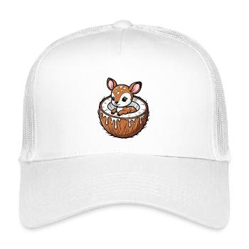 Süßer Reh Hirsch Cartoon Palme Frucht Kokosnuss - Casquette trucker enfant - blanc - Devant