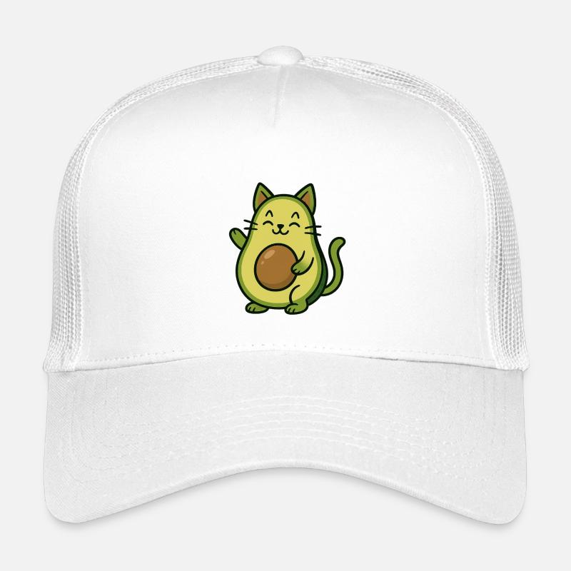 Avocado Katze Sti lustige witzige - Kinder Trucker-Cap - Weiß