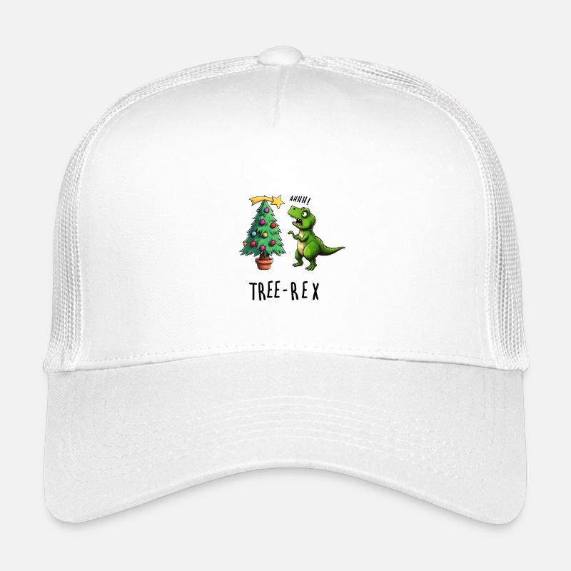 Dino trifft Weihnachtsbaum - Kinder Trucker-Cap - Weiß