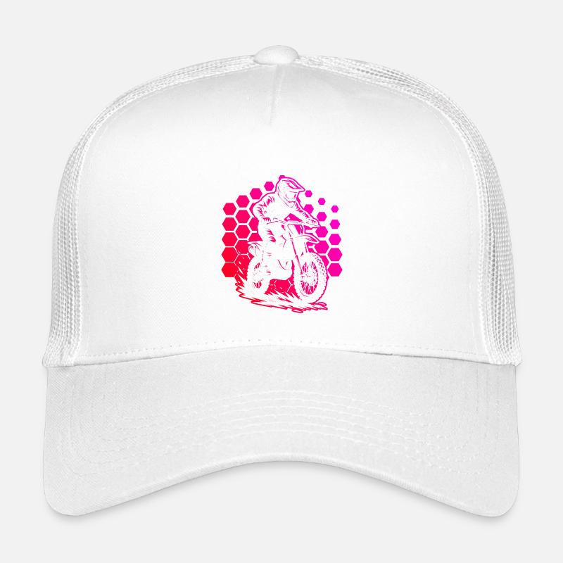 Moto de course en motif hexagonal Casquette trucker enfant
