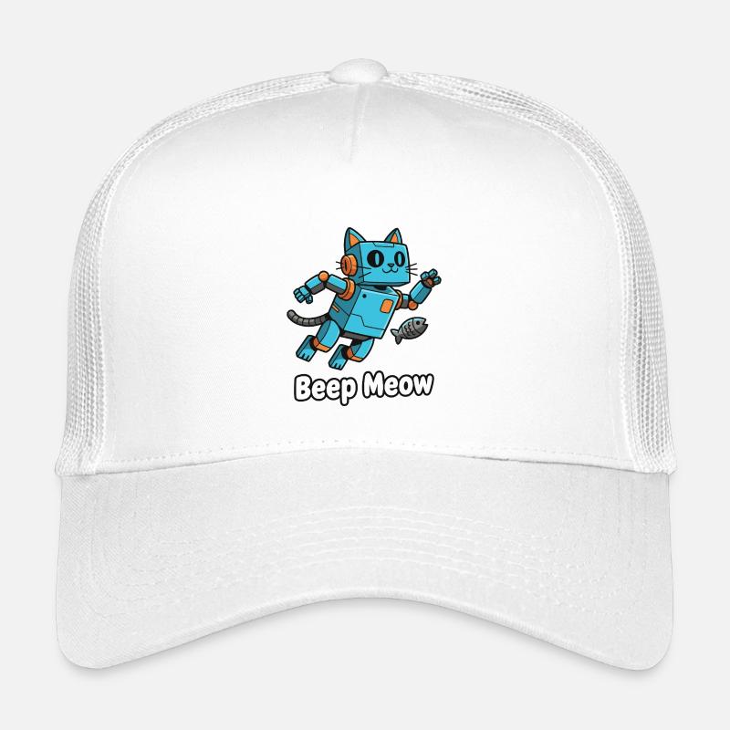 Blue robot cat Beep Meow Kids’ Trucker Cap