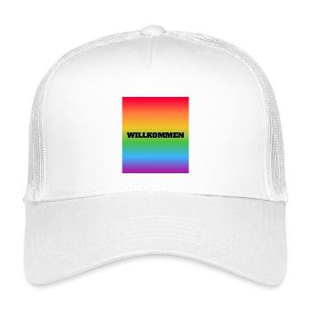 Willkommen Rainbow Welcome - Kinder Trucker-Cap - Weiß - Vorne