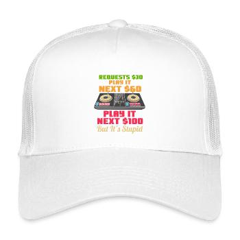 Funny DJ Request Fee Musical Turntable Design - Kinder Trucker-Cap - Weiß - Vorne