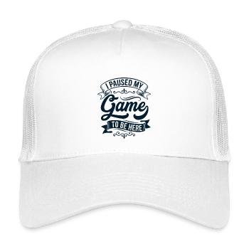 J’ai mis ma partie en pause – bannière - Casquette trucker enfant - blanc - Devant