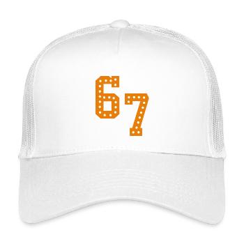 6 7 – Trendy minimalist text design, - Kids’ Trucker Cap - white - Front