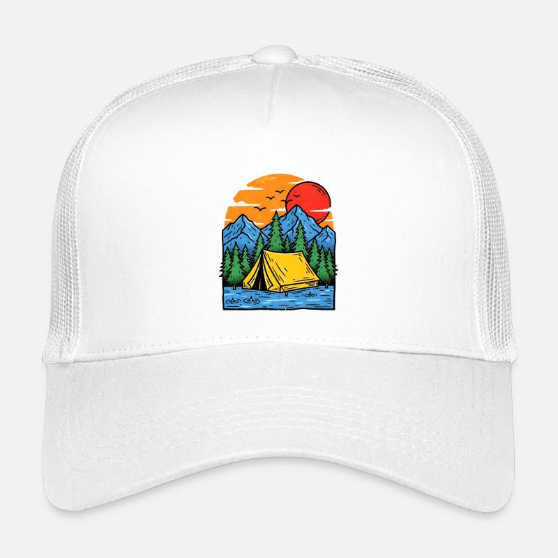 Camping am Bergsee Abendrot Kinder Trucker-Cap