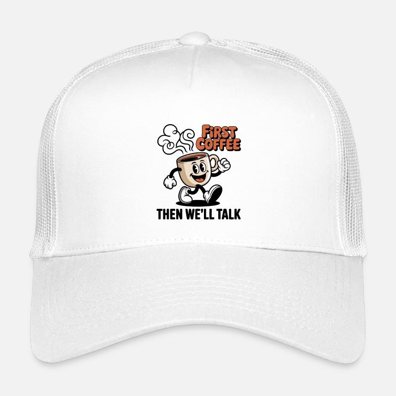 Première tasse de dessin animé Coffee Casquette trucker enfant
