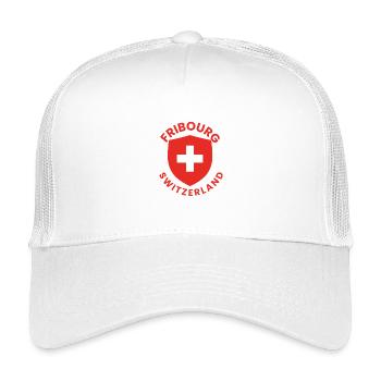 Fribourg Swiss Shield with Cross - Kids’ Trucker Cap - white - Front