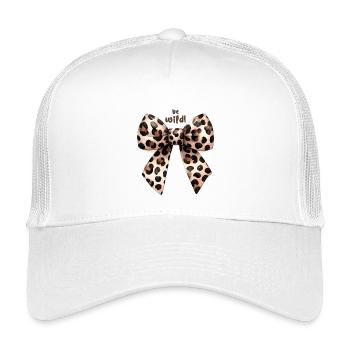 Be Wild Leoparden-Schleife - Kinder Trucker-Cap - Weiß - Vorne