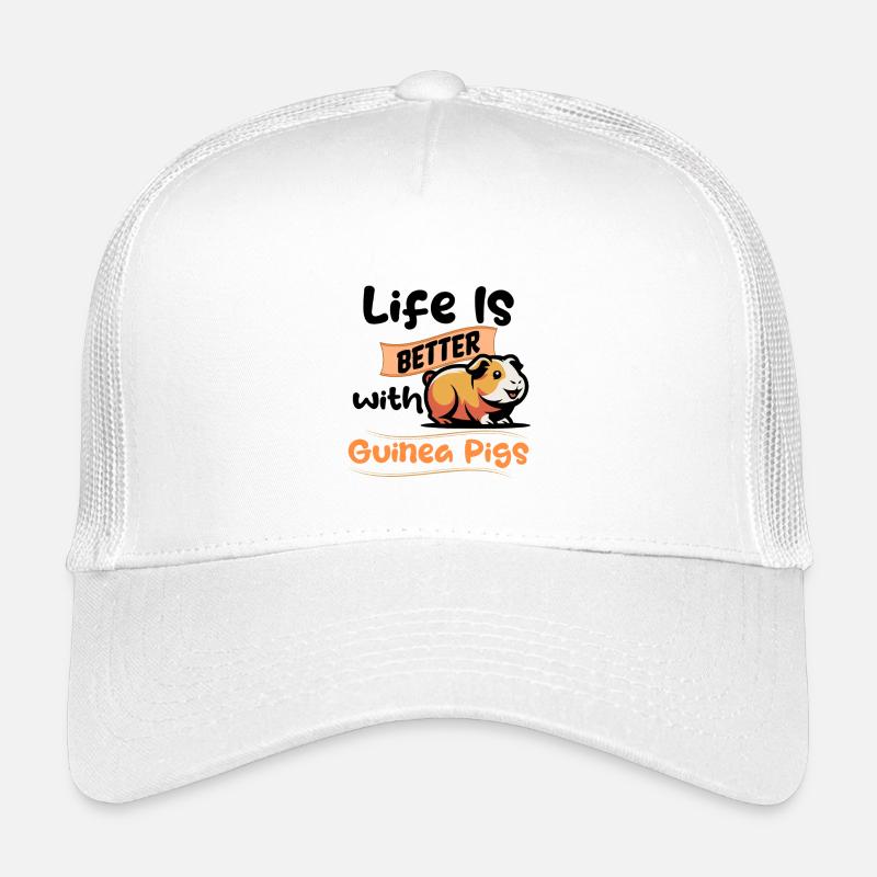 Leben ist besser mit Meerschweinchen! - Kinder Trucker-Cap - Weiß