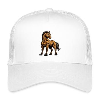 Extremely strong horse with muscles - Kids’ Trucker Cap - white - Front