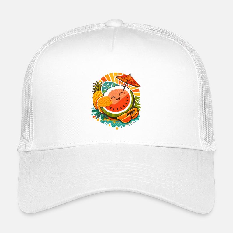 Happy tropical fruit illustration Kids’ Trucker Cap