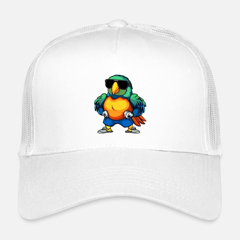 Fitness Papagei - Kinder Trucker-Cap - Weiß