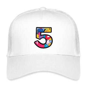 5 Nombre coloré - Casquette trucker enfant - blanc - Devant