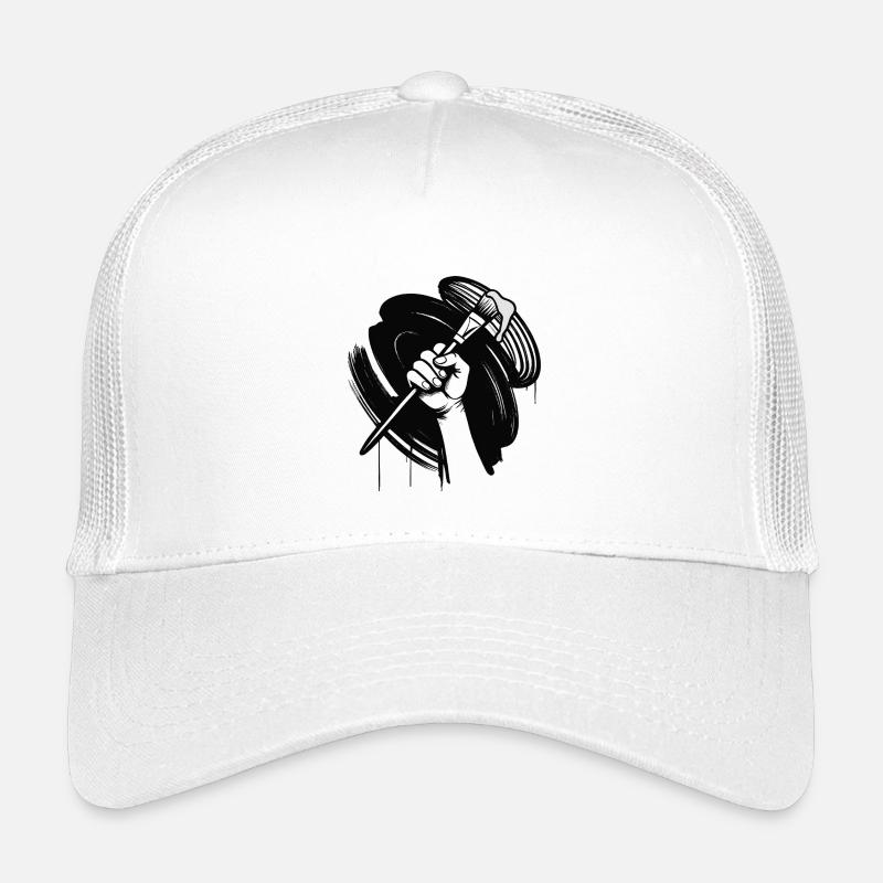 MALEN SIE SCHWARZ – schwarz und weiß - Kinder Trucker-Cap - Weiß