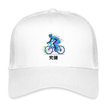 Neon Glitch Cyclist - Kids’ Trucker Cap - white - Front