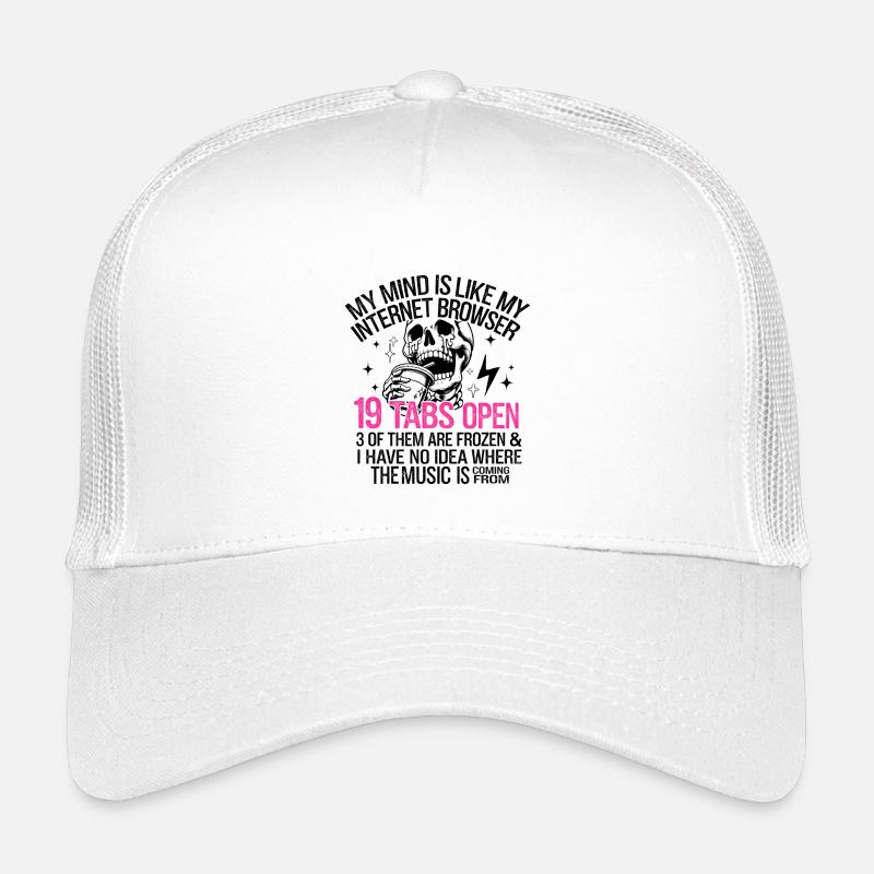 Mein Geist ist wie mein Internetbrowser - Kinder Trucker-Cap - Weiß