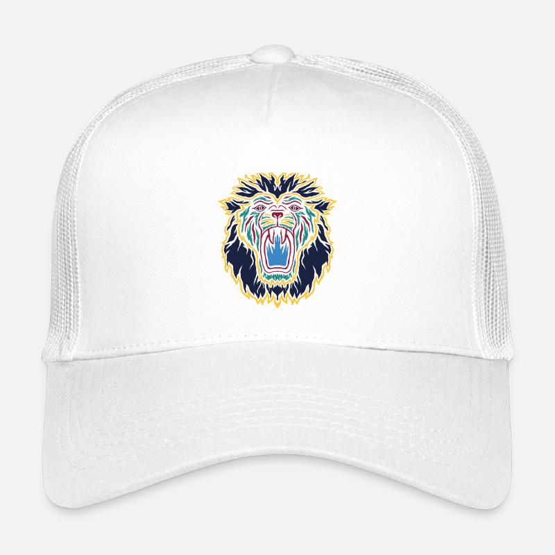 Löwenkopf Neonroar Kunstprint Kinder Trucker-Cap