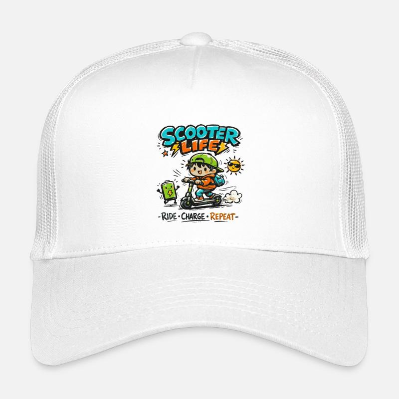Scooter Life: Ride Charge Repeat Kids’ Trucker Cap