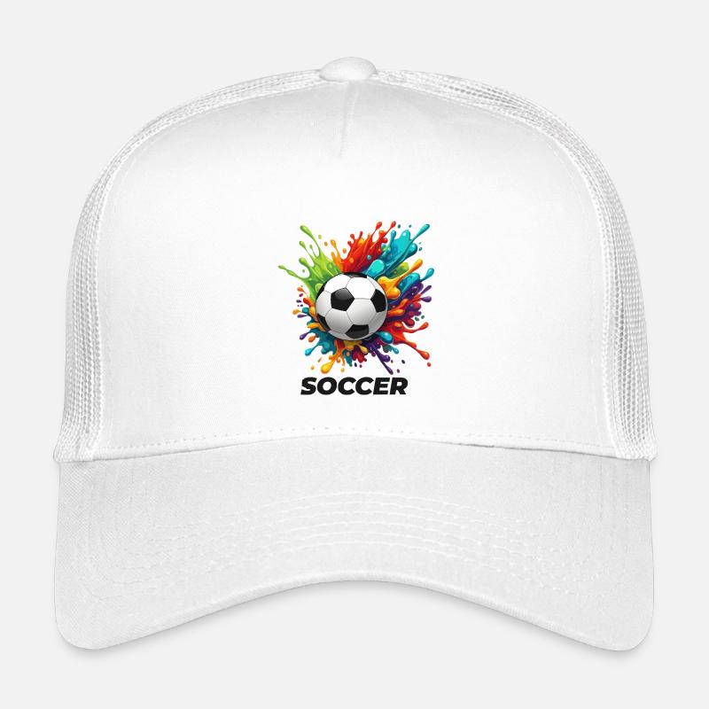 Lebendiges Splash-Fußball-Motiv Kinder Trucker-Cap