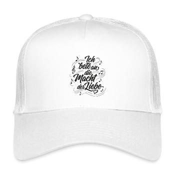 Ich bete an die Macht der Liebe - Lettering - Kinder Trucker-Cap - Weiß - Vorne