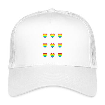 Cœurs arc-en-ciel de la fierté LGBT - Casquette trucker enfant - blanc - Devant