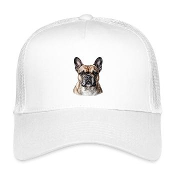 Portrait Bouledogue Français Chic - Casquette trucker enfant - blanc - Devant