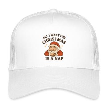 Noël confortable Santa Nap - Casquette trucker enfant - blanc - Devant