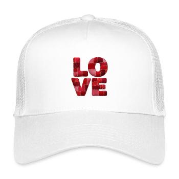 Patchwork Love Lettering - Kids’ Trucker Cap - white - Front