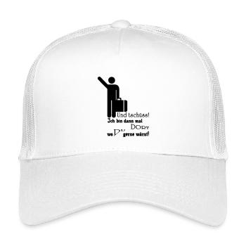 Und tschüss! Geschenk Rente Urlaub Spruch Fun - Kinder Trucker-Cap - Weiß - Vorne