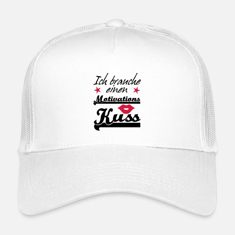 Motivationskuss Liebe, Spruch, Geschenk, Fun - Kinder Trucker-Cap - Weiß