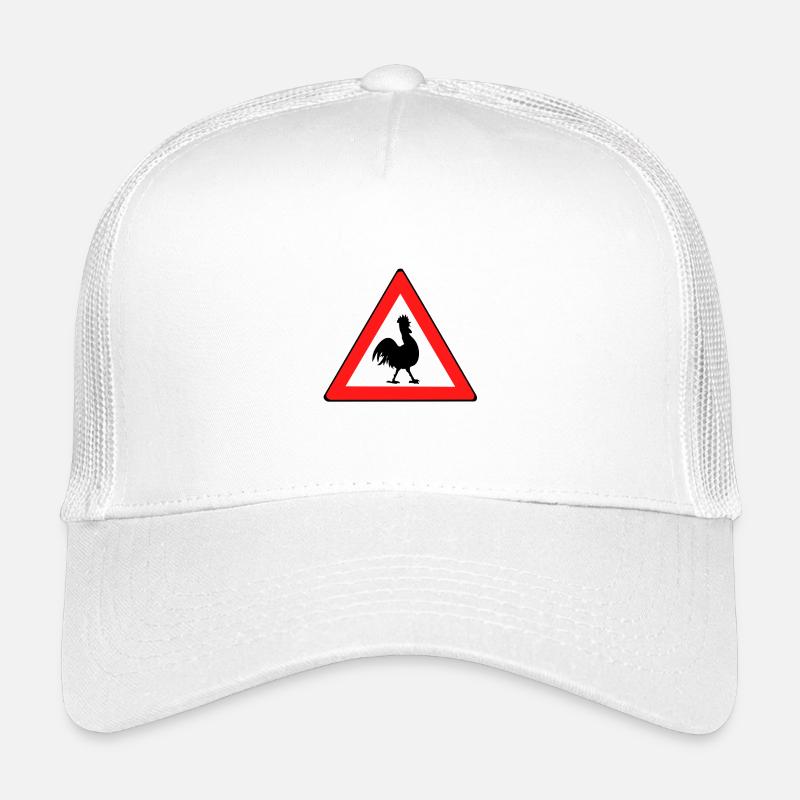 Chicken warning sign with humor Kids’ Trucker Cap