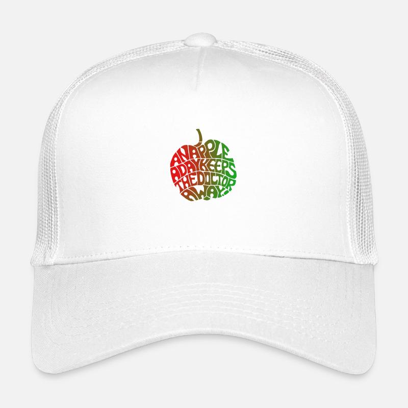 "Apfel-Design" rot - grün von Chris Illustrations - Kinder Trucker-Cap - Weiß