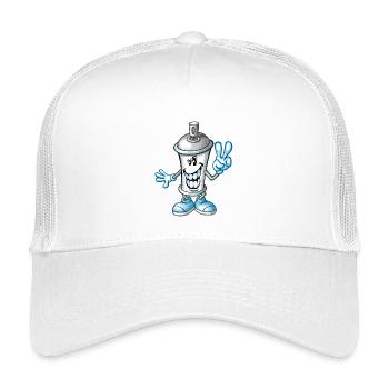 Bombe de peinture cartoon - Casquette trucker enfant - blanc - Devant
