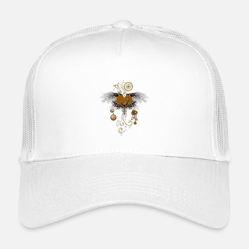 Superbe coeur steampunk avec des ailes. Casquette trucker enfant