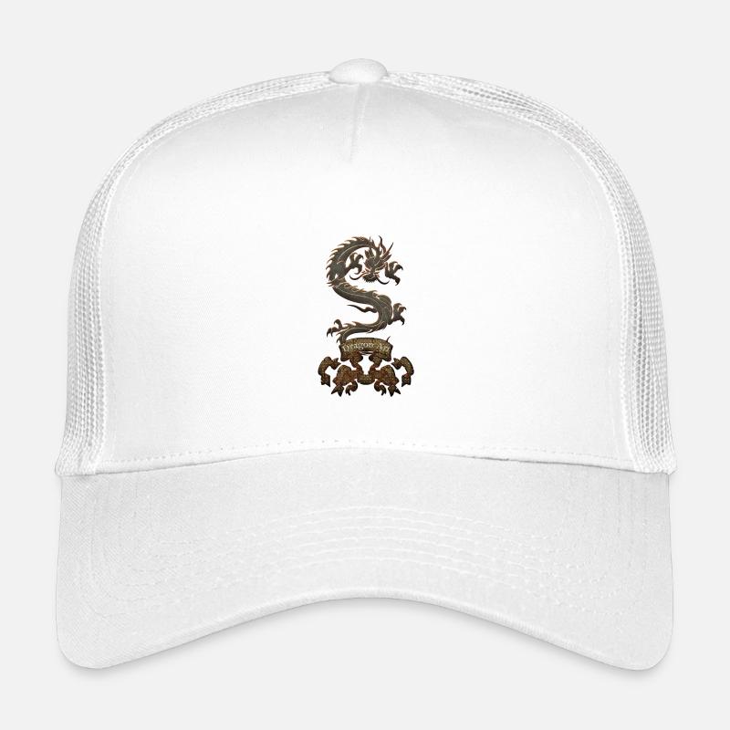 Ehrfürchtiger chinesischer Drache - Kinder Trucker-Cap - Weiß