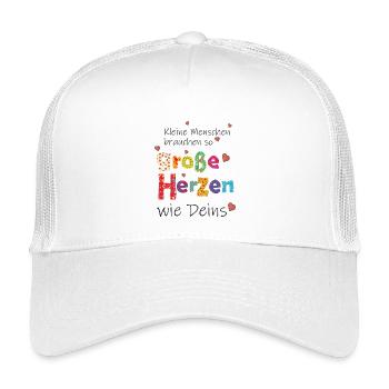 Kleine Menschen brauchen große Herzen - Danke - Kinder Trucker-Cap - Weiß - Vorne