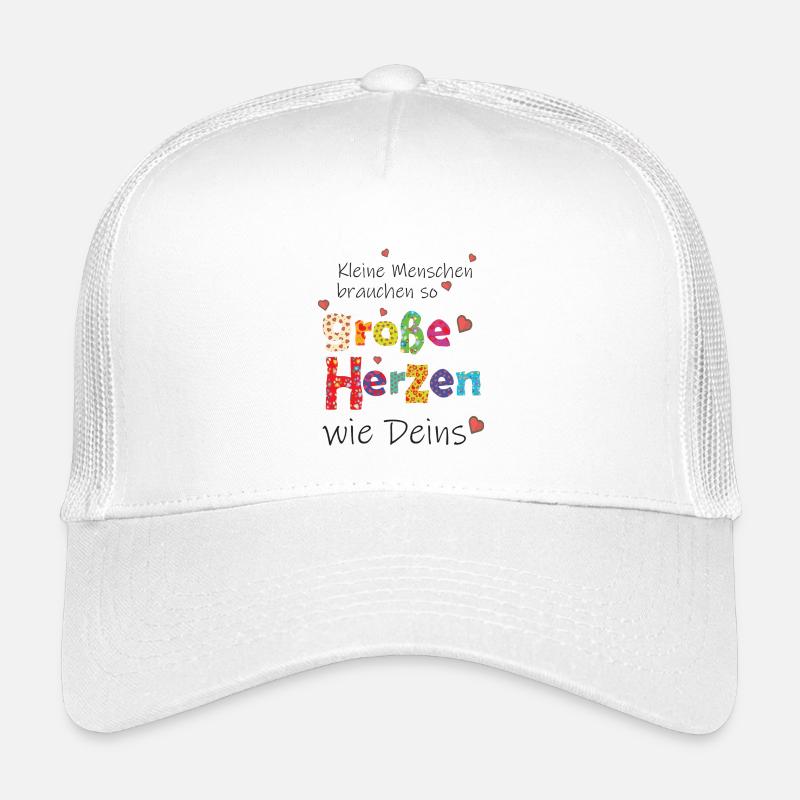 Kleine Menschen brauchen große Herzen - Danke - Kinder Trucker-Cap - Weiß