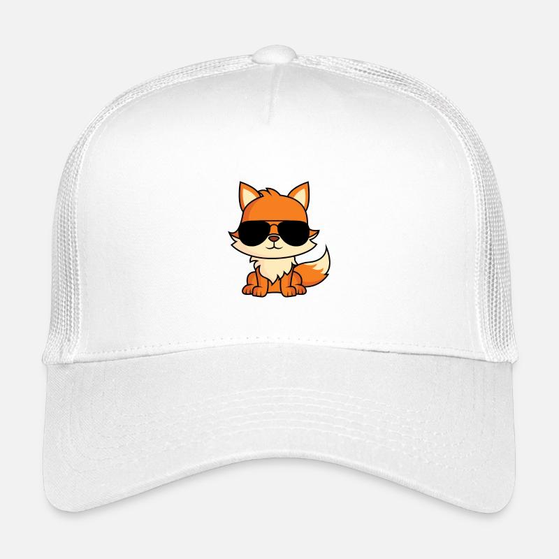 Fuchs mit Pilotenbrille - Kinder Trucker-Cap - Weiß