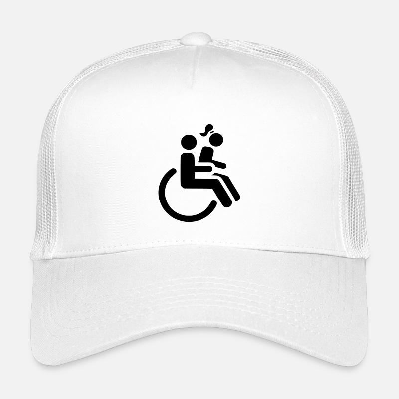 Rollstuhlfahrer mit Dame auf dem Schoß # - Kinder Trucker-Cap - Weiß