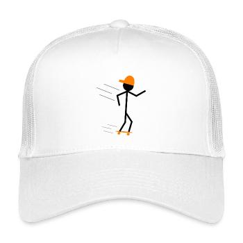 stickman skater - Kids’ Trucker Cap - white - Front