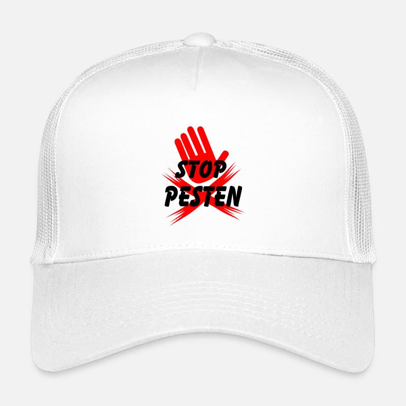 Arrêtez d’intimider la main et le logo croisé Texte néerlandais Casquette trucker enfant