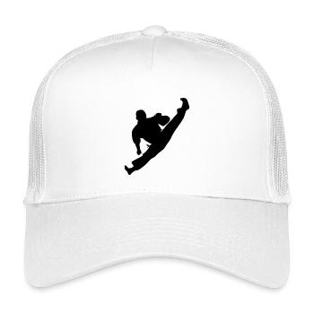 Jumpkick Geri Kick Karate oder Teakwondo - Kinder Trucker-Cap - Weiß - Vorne