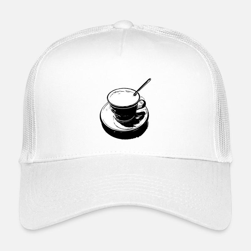 Coffee cup black and white - Kids’ Trucker Cap - white