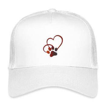 Katzenpfote mit Herz Katzenfreund Katzenliebhaber - Kinder Trucker-Cap - Weiß - Vorne