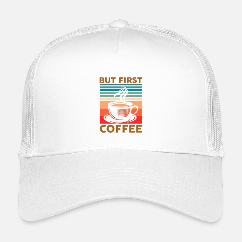 Citation de café drôle pour les amateurs de café mais premier cof Casquette trucker enfant