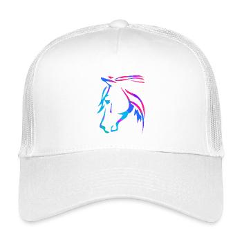 Cheval en rose - Dessin de tête de cheval - Équitation - Casquette trucker enfant - blanc - Devant